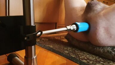 Shemale naked solo with fucking machine and jerk - 6 image