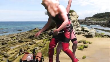 Mrs Samantha is spanking her slave Tgirl Marina - 14 image