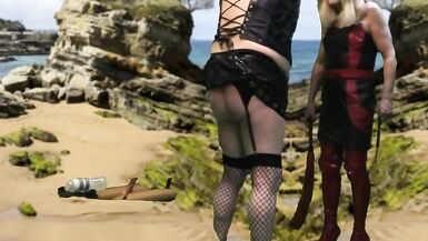 Mrs Samantha is spanking her slave Tgirl Marina - 6 image