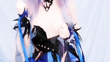 Kasnicole 005V Kigurumi Cosplay Genshin Impact Keqing pantyhose vibrator teasing - 8 image