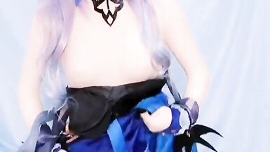 Kasnicole 005V Kigurumi Cosplay Genshin Impact Keqing pantyhose vibrator teasing - 9 image