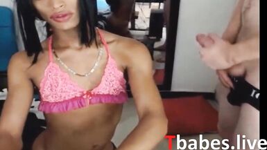 Hot exotic shemale sucks her boyfriends cock - 10 image