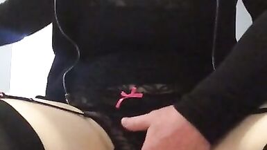 Kylie's Orgasm (female mask, mask, stockings, garters, trans, crossdress, feminization) - 10 image