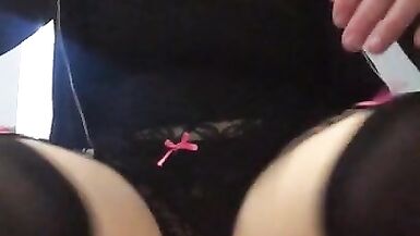 Kylie's Orgasm (female mask, mask, stockings, garters, trans, crossdress, feminization) - 9 image