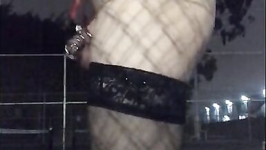 Astrid Apathy Night Time Public Display in Chastity - 12 image