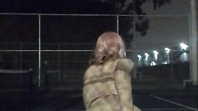 Astrid Apathy Night Time Public Display in Chastity - 15 image