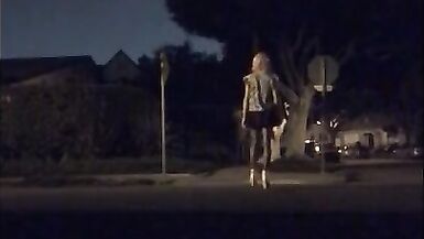 Astrid Apathy Night Time Public Display in Chastity