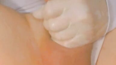 Tranny plays with her cock til she cums all over - 9 image