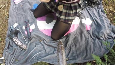 Kinky Outdoor Games for a Fan Femboy self Spanking and Tree Fucking in the Woods sissy degradation KittyCatskull - 4 image