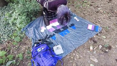 Kinky Outdoor Games for a Fan Femboy self Spanking and Tree Fucking in the Woods sissy degradation KittyCatskull - 5 image