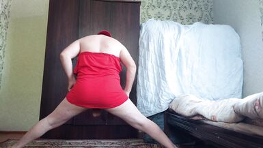 RED Mini Dress White Sexy Trans Cute Sissy Big Butt Solo Performer Crossdresser Model Cosplayer Femb - 8 image