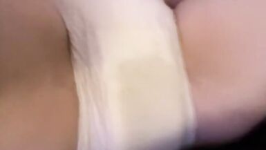 Desperately wetting diaper and getting wet