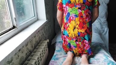 Hot Flower Mini Dress Hot Ladyboy Solo Dance Striptease Big Butt Shemale Booty - 10 image