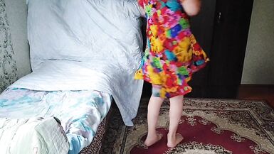 Hot Flower Mini Dress Hot Ladyboy Solo Dance Striptease Big Butt Shemale Booty - 3 image