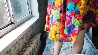 Hot Flower Mini Dress Hot Ladyboy Solo Dance Striptease Big Butt Shemale Booty - 9 image