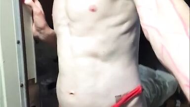 Astrid Apathy Limp Nude Exhib in Hotel Hallway - 1 image