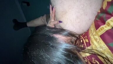 TS Mistresss Seduces Mature Muscle Slave & cums in his Mouth. - 1 image