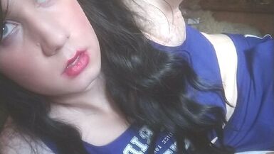 Football girl catches you in girls dressing room and fucks you with her two dicks