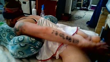 Crossdressing nurse gets machine dicked down real good! - 13 image