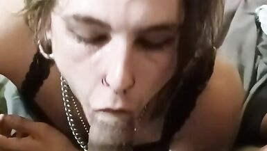 Slutty femboy gets facefucked by BBC daddy - 7 image