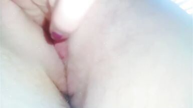 Clit Close-ups, FTM Soaps Up, Squeezes Tits Hard, Shaves Pussy, Masturbates Big Wet Clit - 13 image