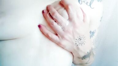 Clit Close-ups, FTM Soaps Up, Squeezes Tits Hard, Shaves Pussy, Masturbates Big Wet Clit - 4 image