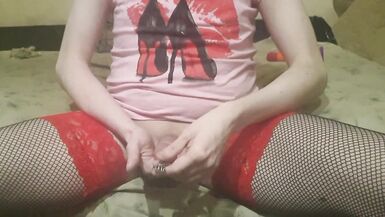 Sissy cute solo urethra sounding play with dick home - 13 image