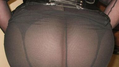 Dee-Sire able Assets in Sheer Black Silky Lingerie - 1 image