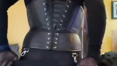 Dee-Sire able Assets in Sheer Black Silky Lingerie