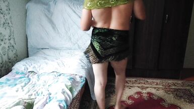 Stepsister trying slut dresses in her private room - 4 image