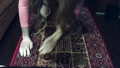 Pink Jane Pt5! Jane getting horny in her female mask and starts rubbing her pussy! - 13 image