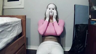 Pink Jane Pt1! Female masked in Amy and her white mask, Amy is up to no good tonight! - 2 image