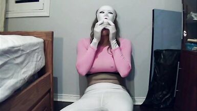 Pink Jane Pt1! Female masked in Amy and her white mask, Amy is up to no good tonight! - 3 image