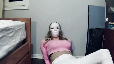 Pink Jane Pt1! Female masked in Amy and her white mask, Amy is up to no good tonight! - 5 image