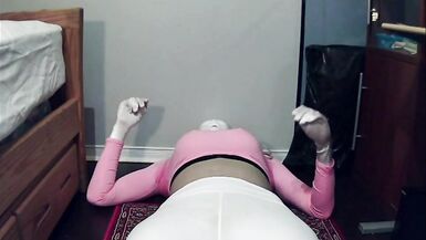Pink Jane Pt1! Female masked in Amy and her white mask, Amy is up to no good tonight! - 7 image