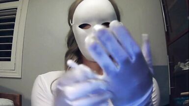 Masked Girl in White Pt1! A mysterious masked girl with big tits feels herself! - 2 image