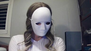 Masked Girl in White Pt1! A mysterious masked girl with big tits feels herself! - 3 image