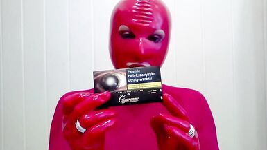 Smoking CIGARONNE BLACK Royal Slims 100s In RED Mask & Gloves Latex - 2 image