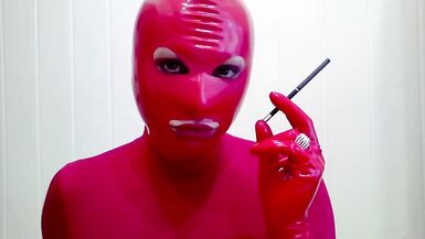 Smoking CIGARONNE BLACK Royal Slims 100s In RED Mask & Gloves Latex - 3 image