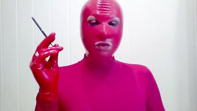 Smoking CIGARONNE BLACK Royal Slims 100s In RED Mask & Gloves Latex - 4 image