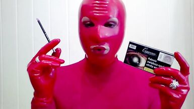 Smoking CIGARONNE BLACK Royal Slims 100s In RED Mask & Gloves Latex - 6 image