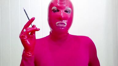 Smoking CIGARONNE BLACK Royal Slims 100s In RED Mask & Gloves Latex - 7 image