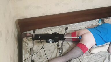 Crossdresser fucking machine real solo sex - 1 image
