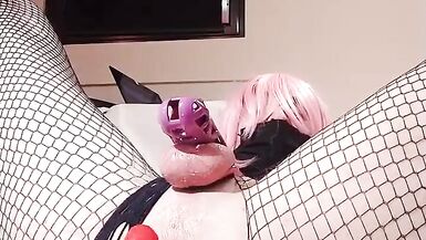 Triple ANAL Toy Penetration in Sissy Femboy Ass - 5 image