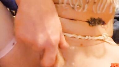 I had a request to do a shaving video ,shaving smooth and stroking to a wonderful cum blast - 12 image