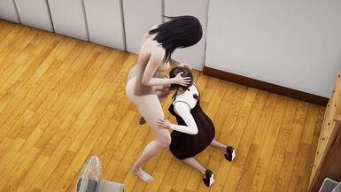 Shingeki no kyojin Pieck futa x Gabi cowgirl, irrumation pov - 2 image