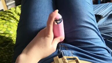 My first time being filmed! Solo playtime tease - 1 image