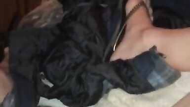 Filthy little big dick tranny slut masturbates in her own piss and cum until huge intense orgasm - 7 image