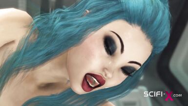 Futa alien plays with a inexperienced busty sexy hottie in the sci-fi lab - 13 image