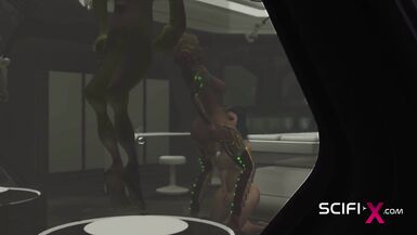 Futa alien plays with a inexperienced busty sexy hottie in the sci-fi lab - 6 image